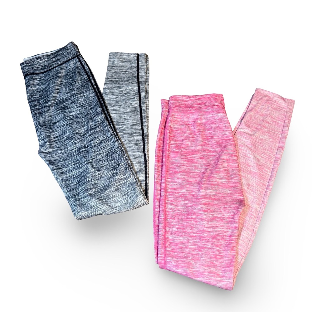 Bobbie Brooks Women Activewear Leggings Bundle Size S / M Gray Pink Space Dye